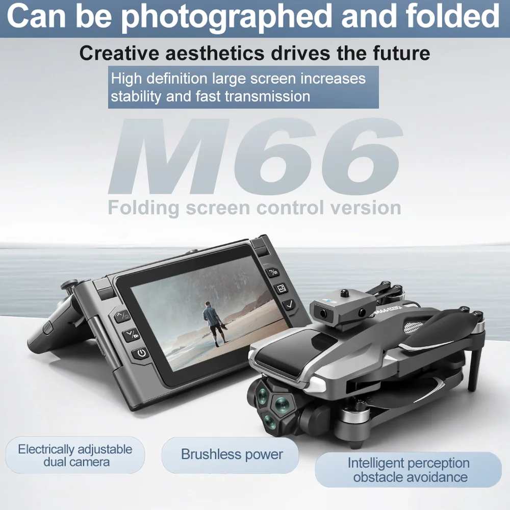 2025 NEW M66 Drone 8K Folding Remote Control With Camera And Screen 5G FPV Camera Quadcopter Brushless Motor RC Quadcopter