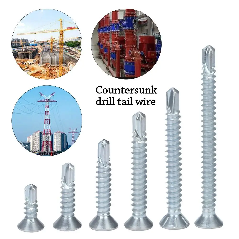 

500 г Саморезы M4.2, саморезы с потайной головкой и крестообразной головкой, быстрая резьба, длина сверлильного винта 13-50 мм