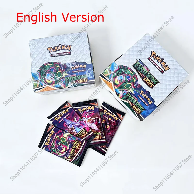 360 cartes Pokémon TCG Sword & Shield Evolving Skies en anglais, boosters, cartes de combat, cartes à collectionner, jeu, jouets, cadeau