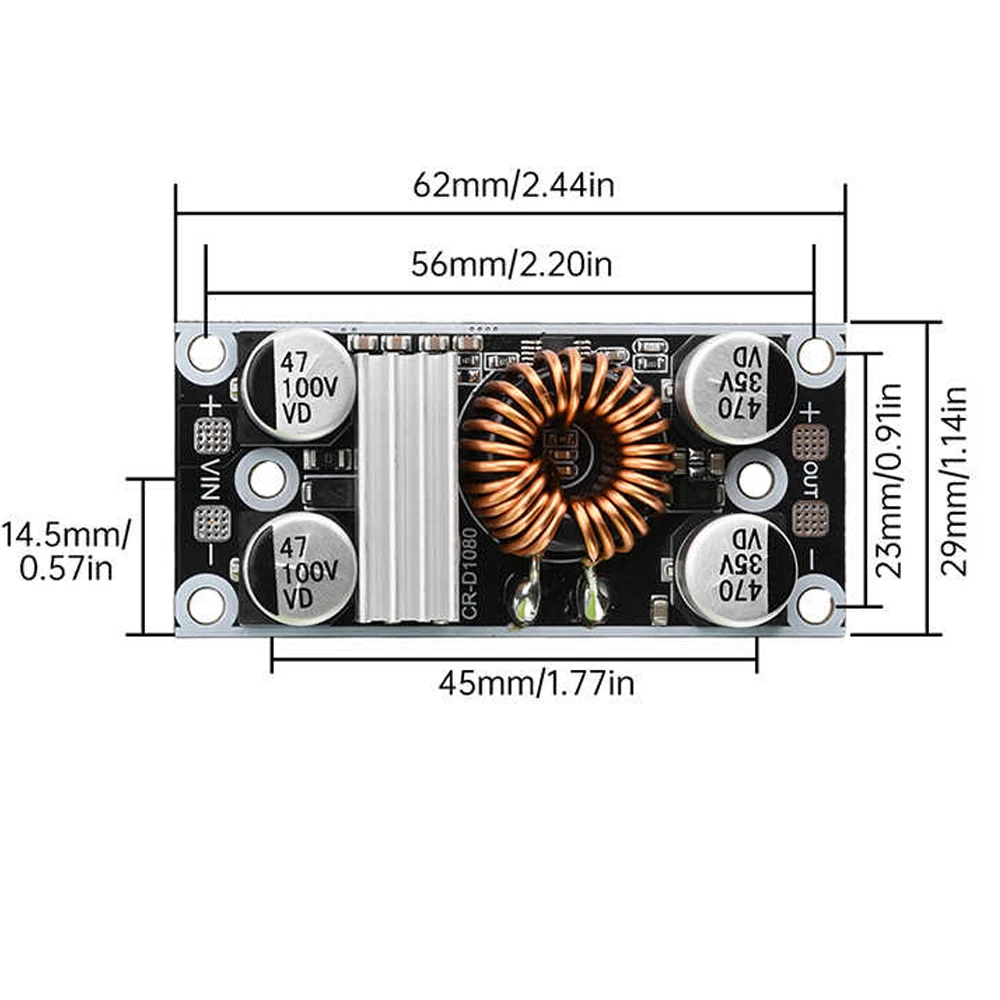 DC-DC High-power Buck Power Supply Module 100V to 5V/12V/24V 8A Inverter Low-ripple DC Converter Power Supply Board