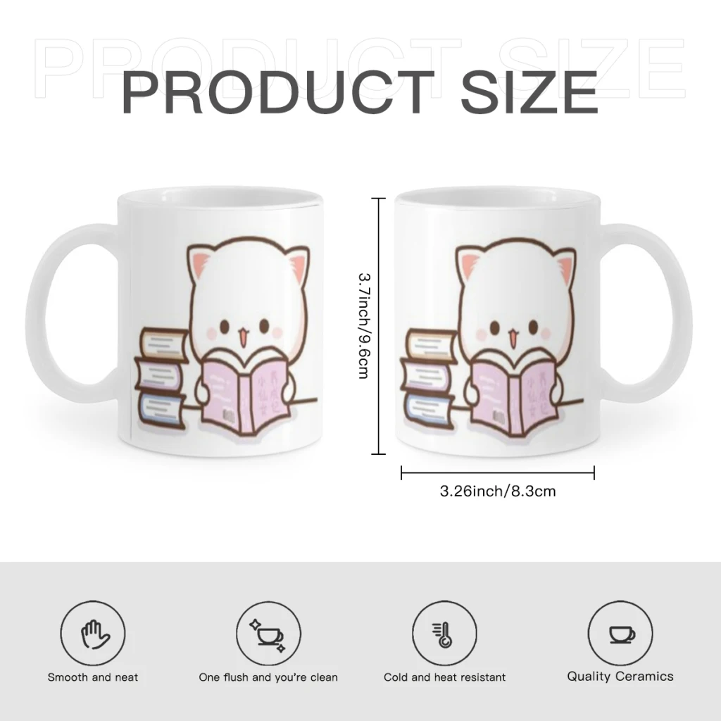 Peach Mochi Cat Cartoon Free shipping Ceramic Mug Cute Coffee Tea Milk Stave Mugs And Cups with Handle Novelty Gifts