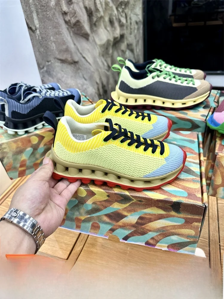  Outdoor Unisex Casual Shoes Comfortable Sporty Couple Sneakers Trendy Low Heel round Toe PU Leather Lightweight