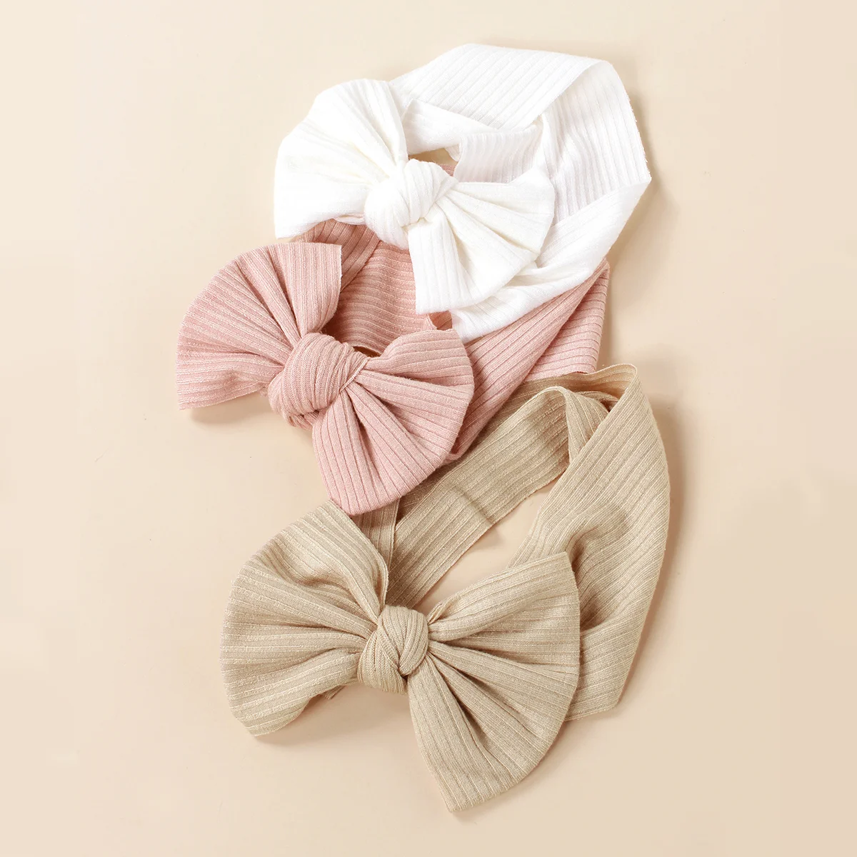 3pcs/Set Wholesale Knitted Children Hairband Solid Color Strips Cute Bow Headband For Infant Baby Kids Sport Hair Accessories