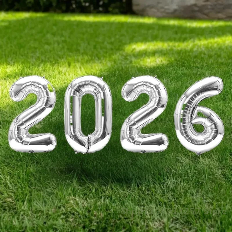 

1 Pc 2026 Number Foil Balloons Happy New Year Eve Party Decoration Photo Booth Props Supplies Christmas Home Decor
