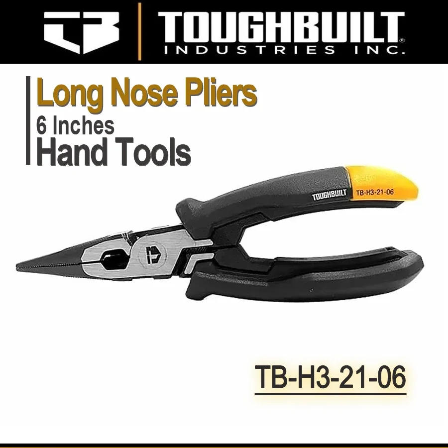 

TOUGHBUILT 6‘’ Long Needle Nose Pliers for Home, Fishing, Jewelry, Crafts Multi-Function Pliers Hand Tools TB-H3-21-06