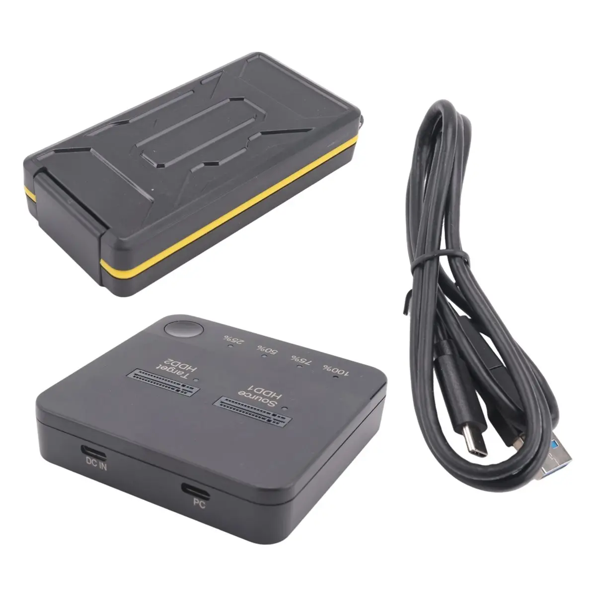 ABGZ M.2 SATA Duplicator M.2 SATA Dual Bay SSD Enclosure External Hard Disk Docking Station with Clone for M2 HDD SSD Reader