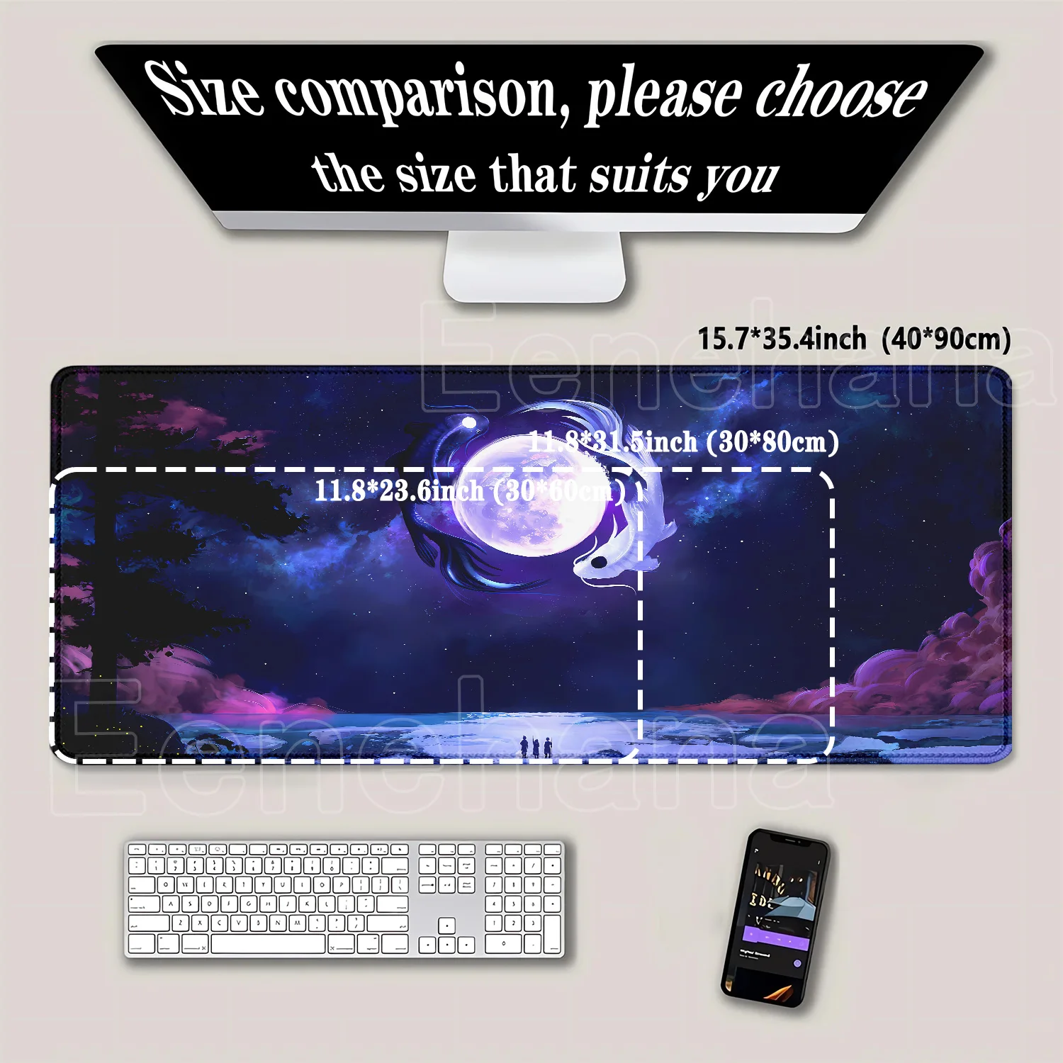 Koi Yinyang Siyah ve Beyaz Mou - Mousepad Xl Extended incelemesi ve fiyatı