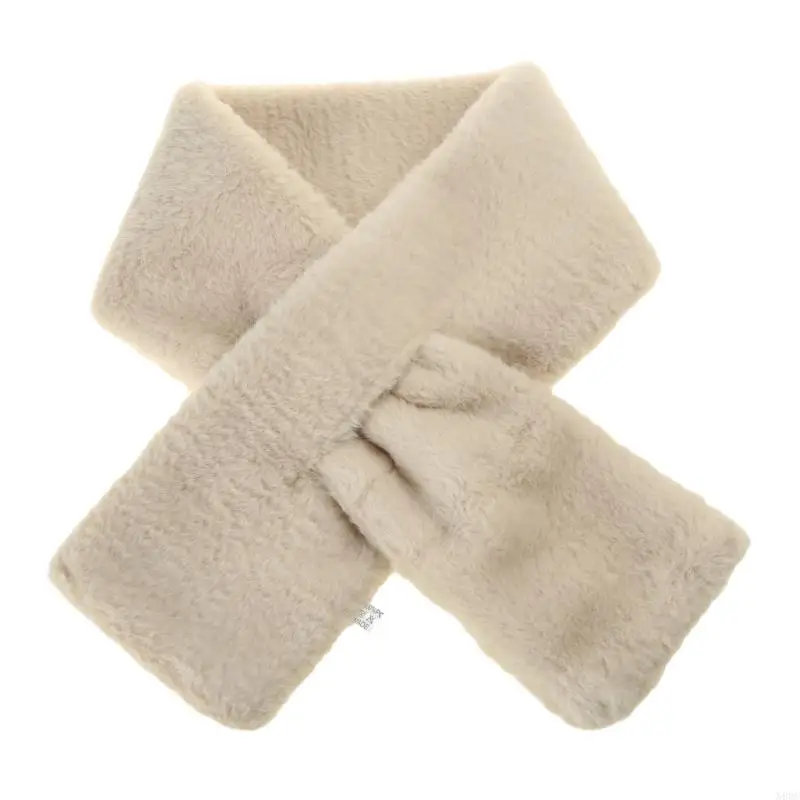 N80C vrouwen meisjes winter faux bont sjaal voor tie band harige pluche gezellige warme sjaals sjaal wrap maaskraag