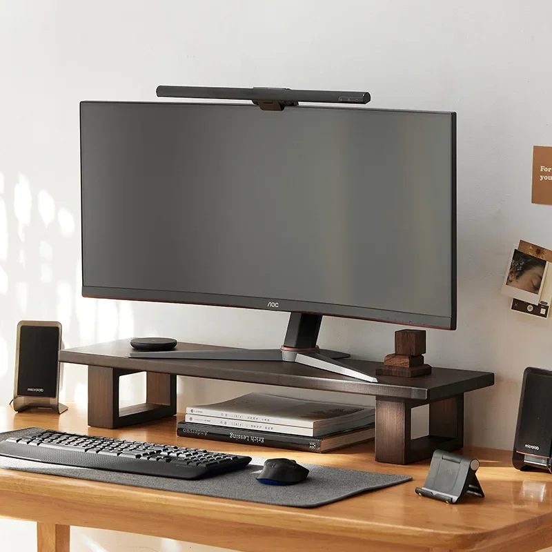 Monitor Elevated Office Shelf, Heightened Desktop Stand, Extended Display Rack, Ergonomic Laptop Riser, Computer Organization