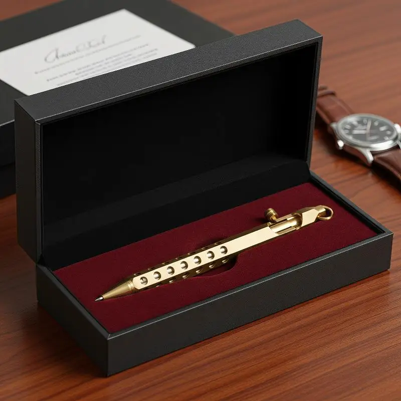 Premium Solid Brass Pen 1.0mm Medium Point Bolt Action Smooth Writing Ballpoint for Office Signature Gifting