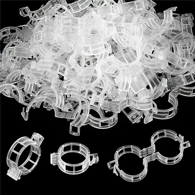 (ABAB) 250 Pcs Tomato Clips, Plant Support Clips and J Tomato Hooks, Plastic Trellis Clips Vegetable Cages Vine Garden Clips