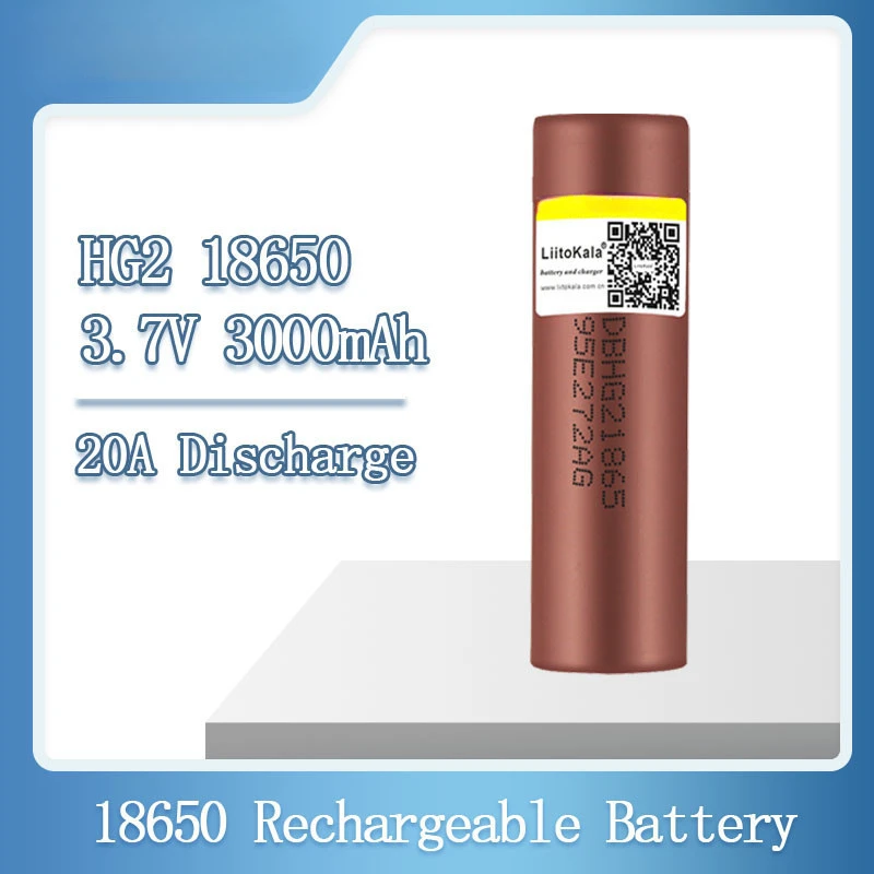 18650 Hg2 3000mah 3 7v Flat Head Lithium Battery With Continuous 20a Discharge Suitable For Strong Light Flashlights