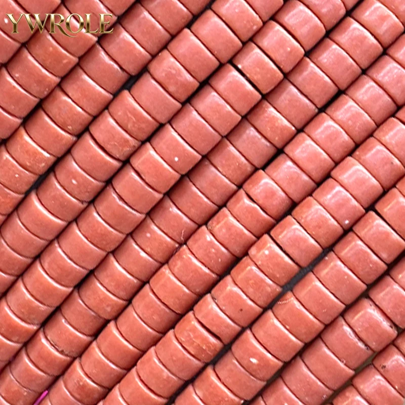 

5pcs Wholesale Natural Stone 3x6mm Rondelle Coral Red Chalcedony Loose Spacer Beads for Jewelry Making DIY Bracelet Accessories