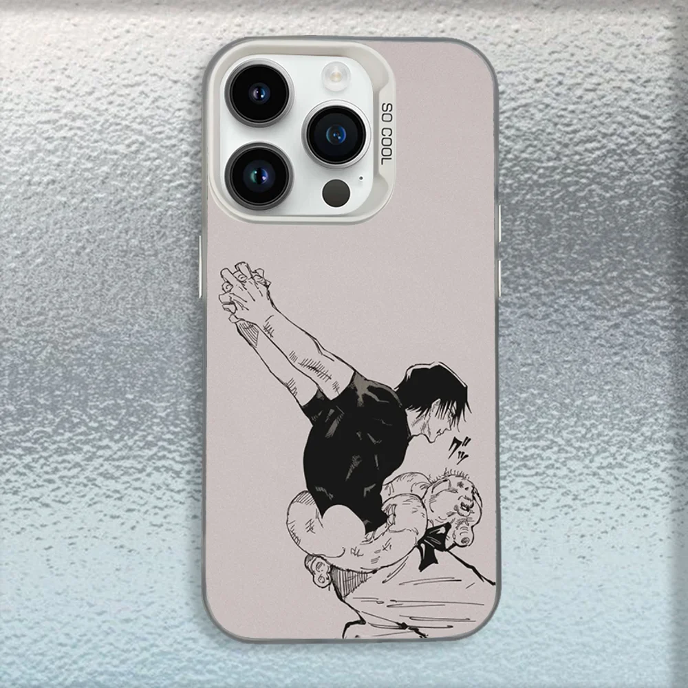 حافظة هاتف Toji Fushiguro Jujutsu K-Kaisen لهاتف iPhone 16,15,14,13,12,11,Mini,Pro,MAX غطاء أبيض غير لامع مقاوم للصدمات