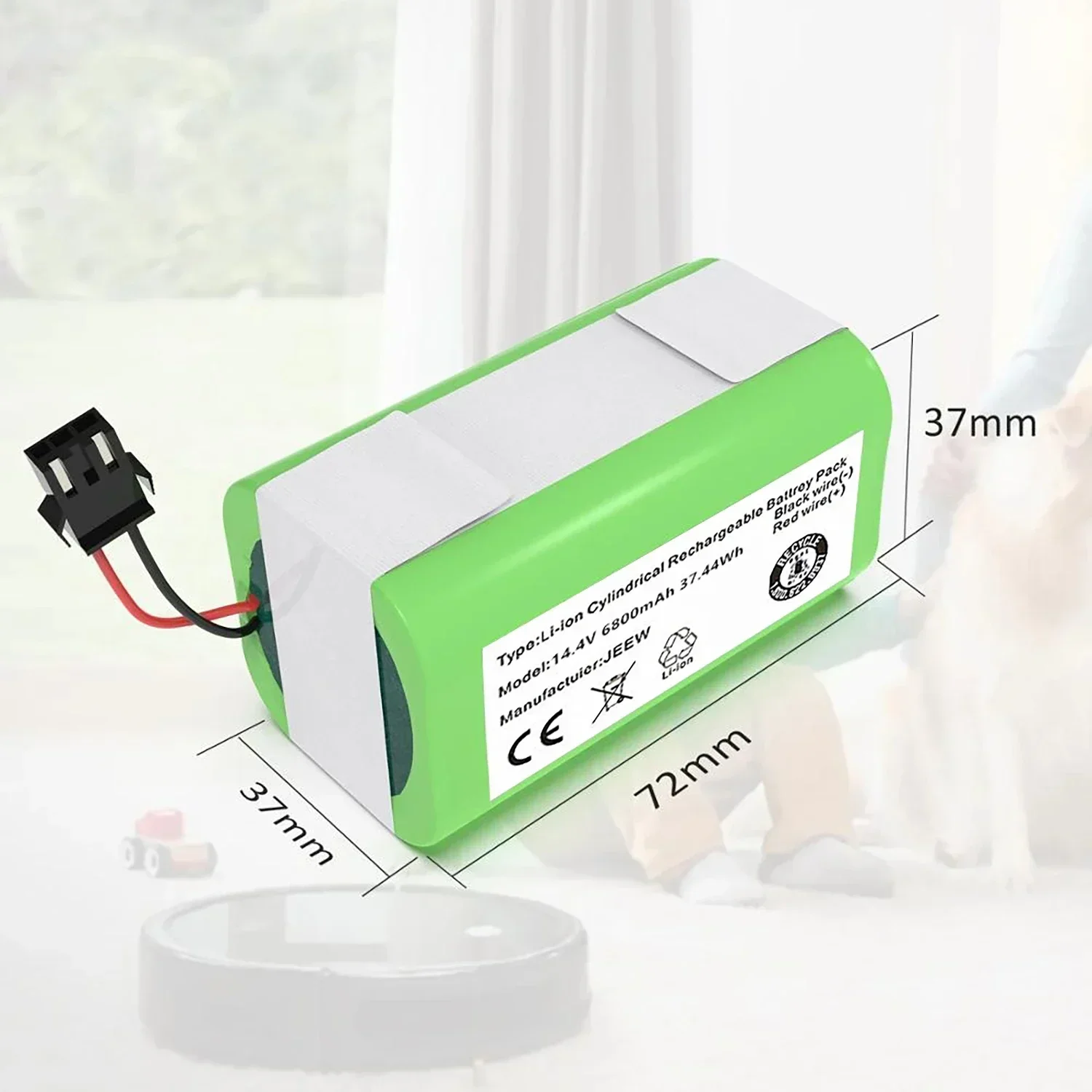 แบตเตอรี่ Li-ion 14.4V 6800mAh สำหรับ Conga ความเป็นเลิศ990 1090 Ecovacs deebot N79S N79 eufy robovac 11 11S 12 35C X500