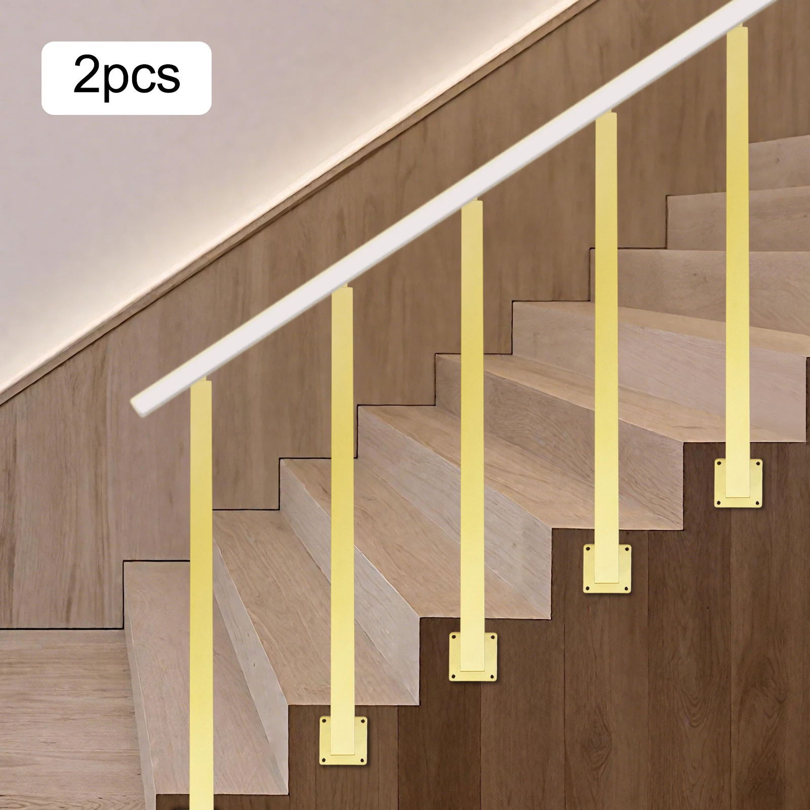 Stair Railing Posts, 2Pcs Stair Baluster Posts, Adjustable Stair Railing Posts for Deck, Balcony, Stair