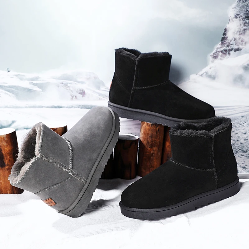 Popular Trend Slip on Lined Snow Boots Soft Comfort Padding Inside, Anti Slip Waterproof Outsole Light Windproof Warm Structure
