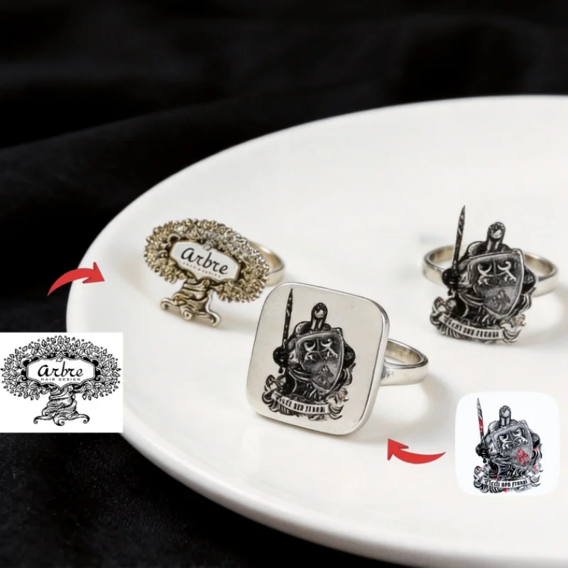

Customized Photos Customized Rings Gothic Open Stacked Rings Personalized Stainless Steel Daily Gift Rings For Men And Women