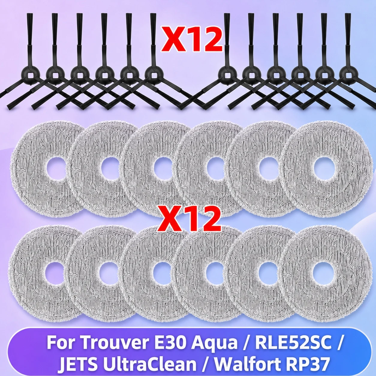 Compatível com ( JETS UltraClean, Trouver E30 Aqua / RLE52SC, Walfort RP37 ) Peças para aspirador escova pano de esfregar filtro saco acessórios