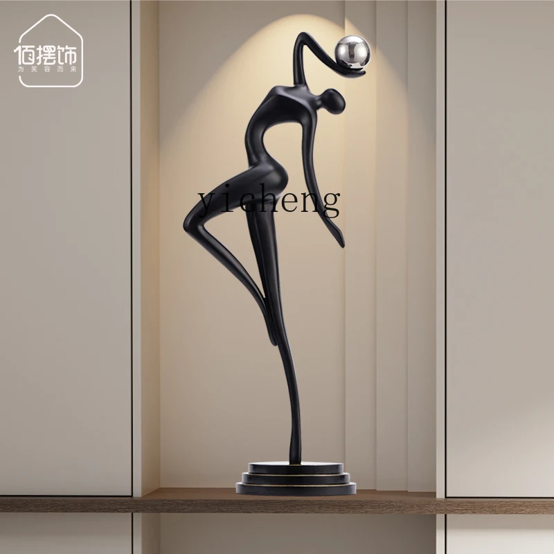 

Tqh Minimalist Art Figure Sculpture High Ornaments Living Room Entrance Niche Light Luxury Slender Crafts