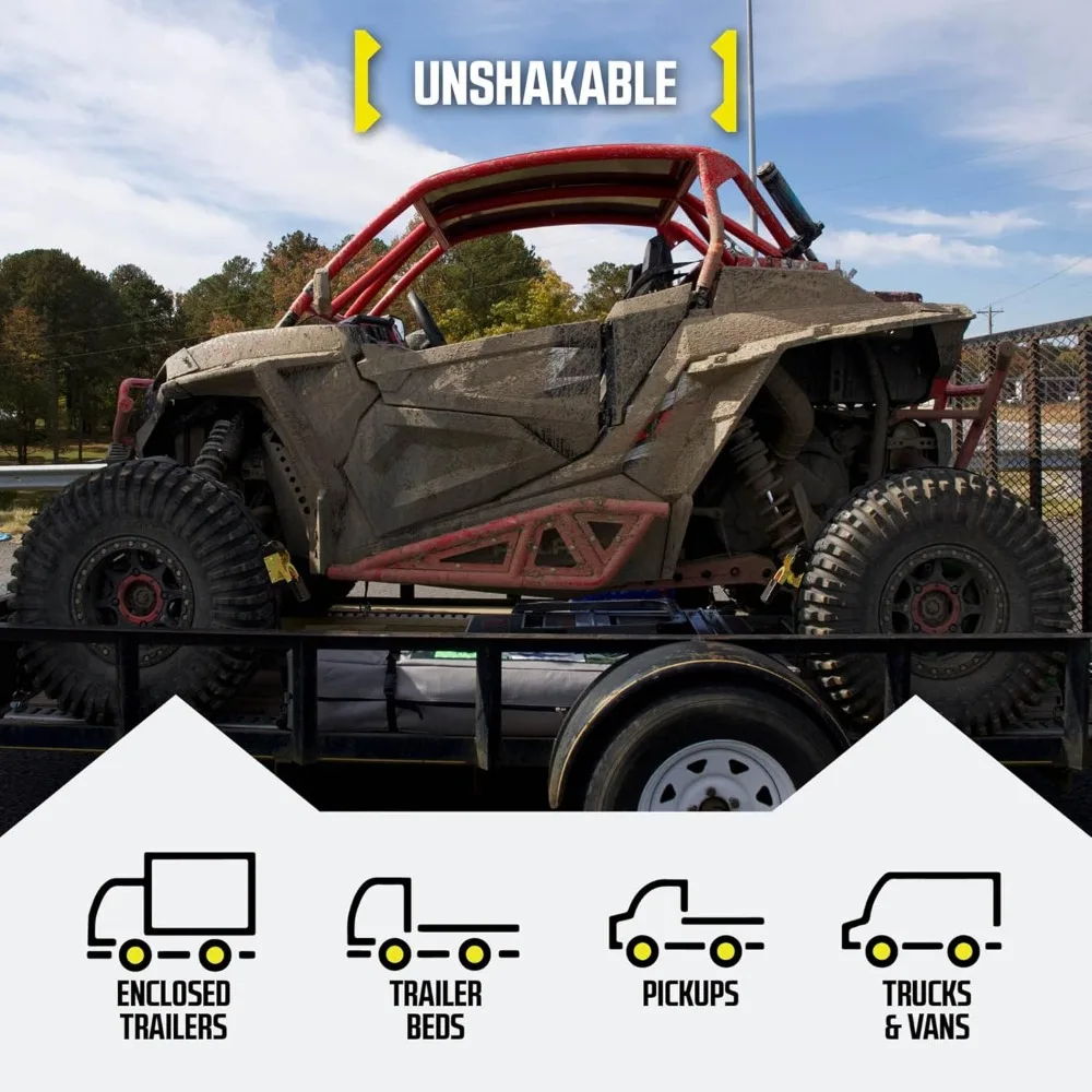 

Auto Retractable Ratchet Straps (4-Pack) 1” x 6ft, Heavy Duty, 1,522lb Break Strength