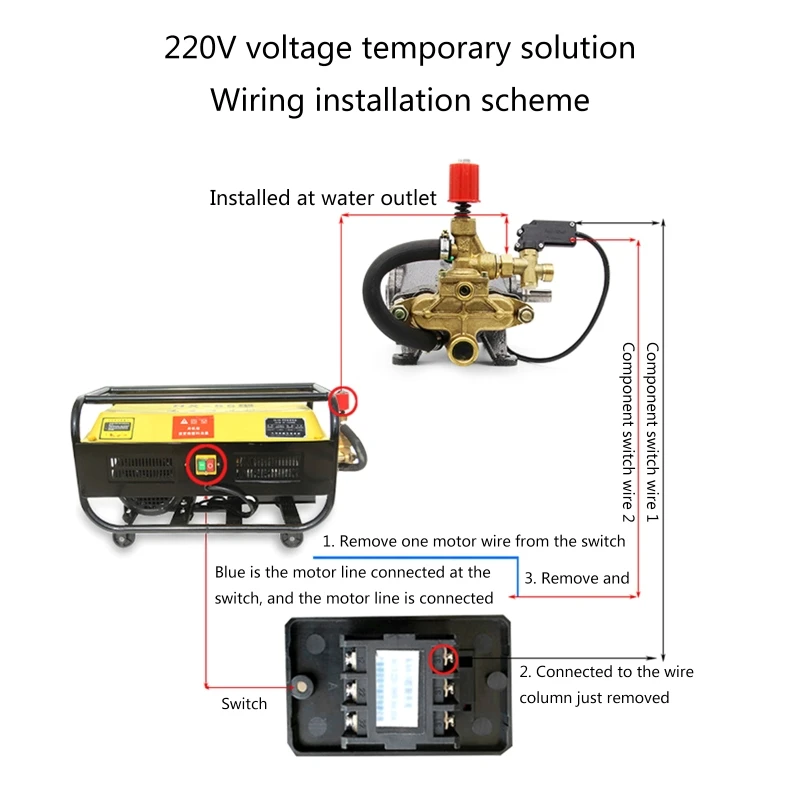 Pressure Washer Adapter Quick Connect Automatic Induction Pressure Switch for 55/58 Car Washing Machine Universal 87HA