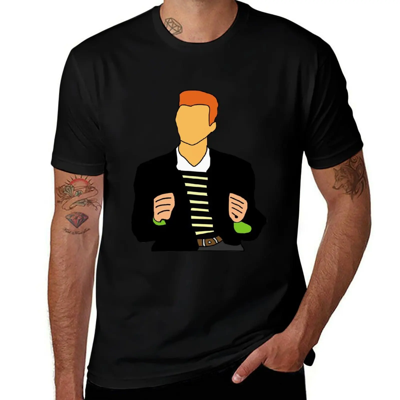 Retro Rick Roll Rick Astley Never Gonna Give You Up Halloween T-Shirt Sports Basic Short Sleeve T-Shirt