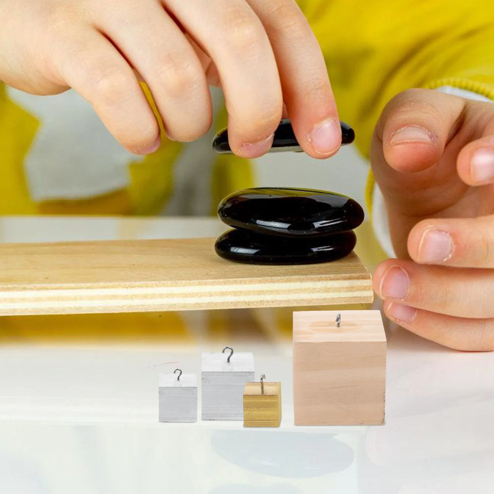 

5 шт., набор кубиков плотности, комбинированные материалы, крючок для научных экспериментов, физическая лаборатория, металлический куб для исследования студентов