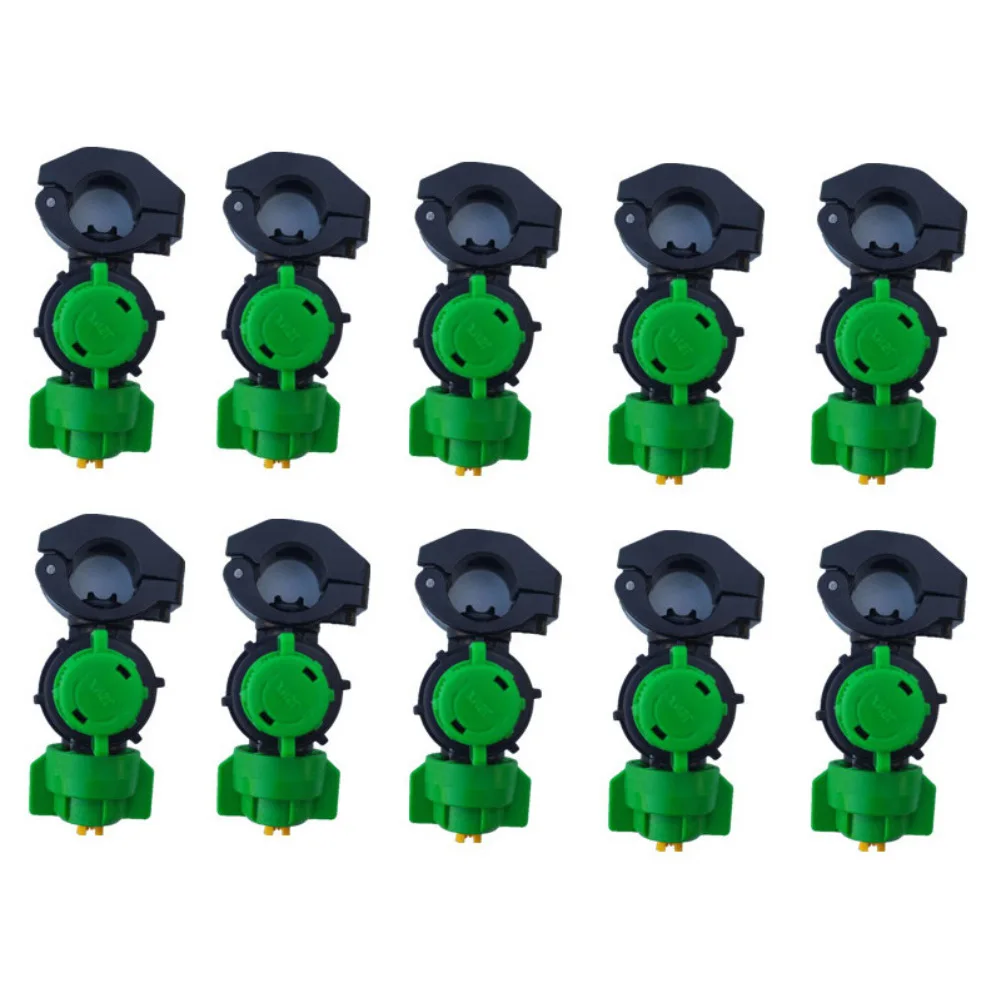 10-Pack Tractor-Mounted Agricultural Sprayer Nozzles, 9.8mm Orifice, Fan-Shaped Atomizing For 21–22mm Steel Pipes