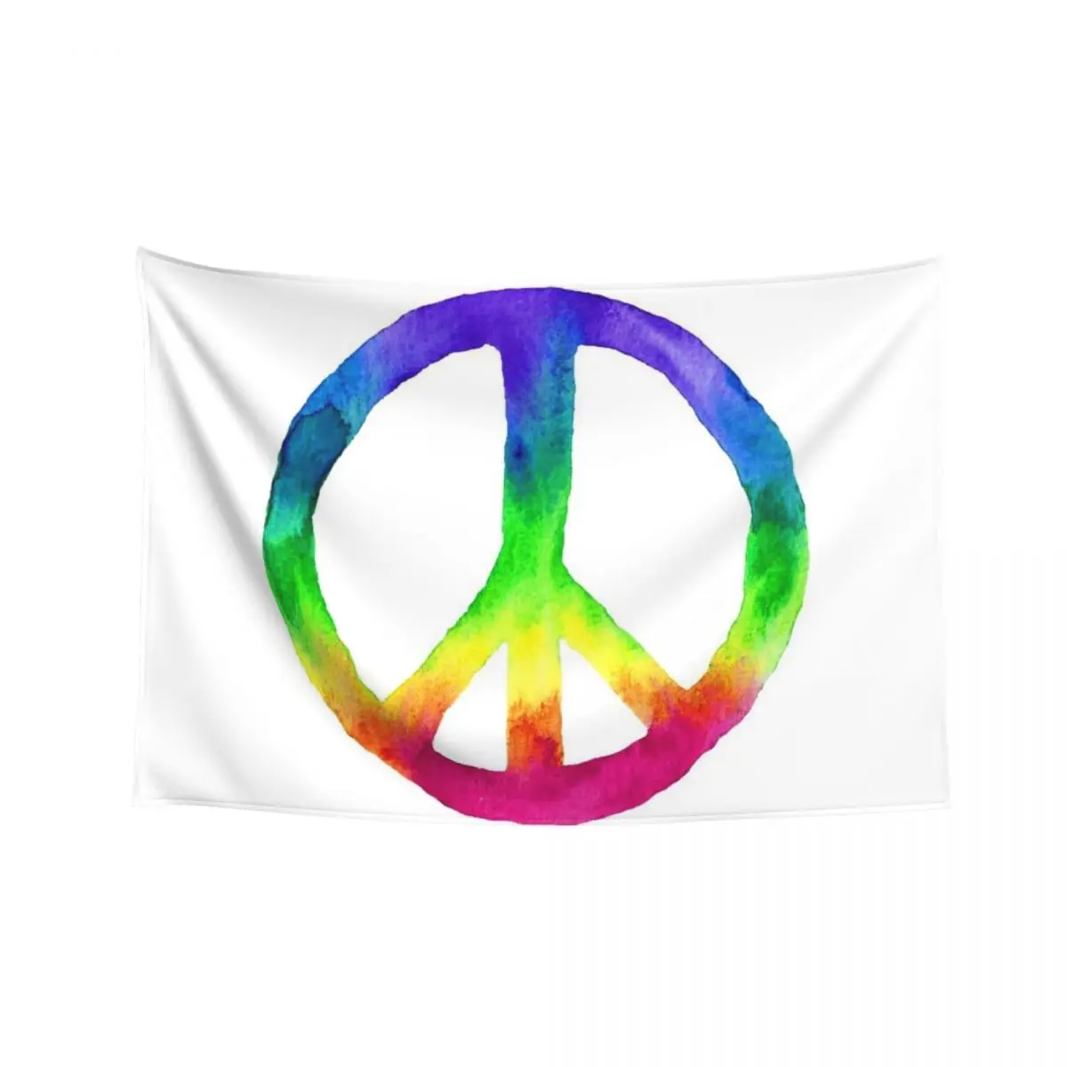 

Watercolor Rainbow Tie Dye Peace Sign Tapestry Home Decor Aesthetic Home Decorations Room Design Custom Tapestry