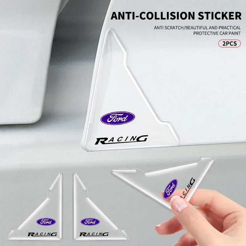 2pcs Silicone Anti-Scratch Decals Cover Car Door Protection Stickers For Ford Focus 2 3 MK2 MK3 Mondeo MK4 Ecosport Fiesta Kuga