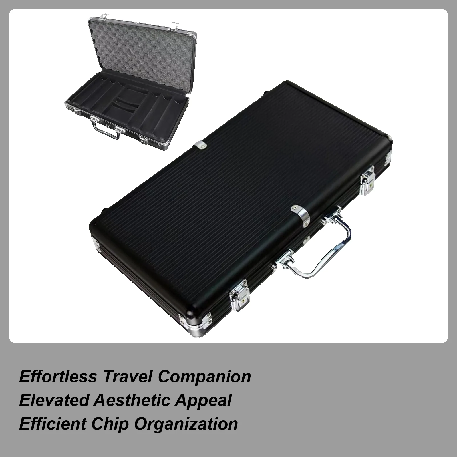 

Poker Case 300 Pieces Capacity Matte Black Hard Professional Full Protection Poker Chip Display Case For Lovers Family Friends