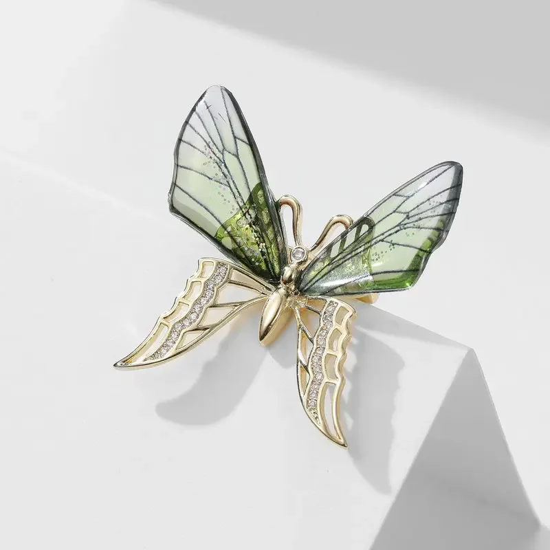 

Cardigan for clothing and accessories, anti-exposure brooch, female personality, transparent wing butterfly brooch