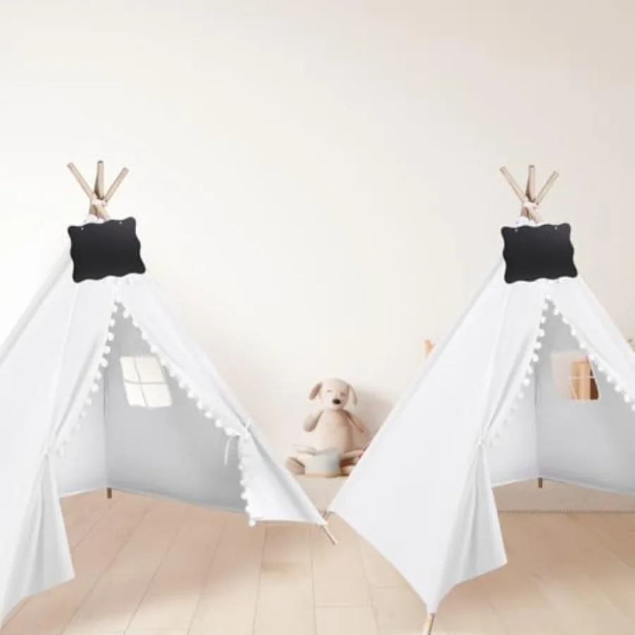 6 pacotes de tenda teepee para com luzes de corda de 10 pés, tenda teepee para jogos internos e externos para meninas e meninos, tendas dobráveis para aniversário