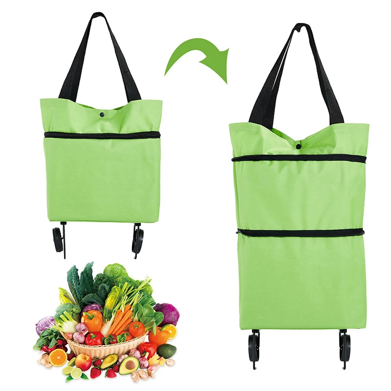 high-capacity Folding Shopping Cart Portable Supermarket Tote Bag Folding Wheel Bags Wheel Bags