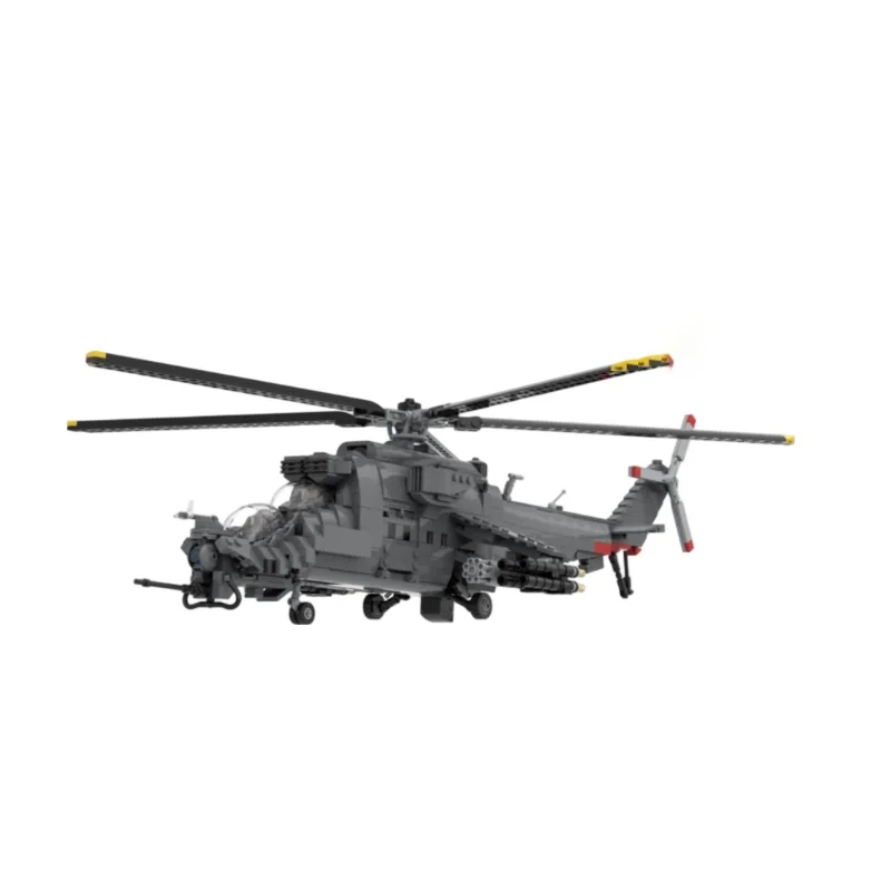 Twin Rotor Armed Transport Helicopter MOC Building Blocks Combat Aircraft DIY Assembly Desktop Collectible 1428PCS