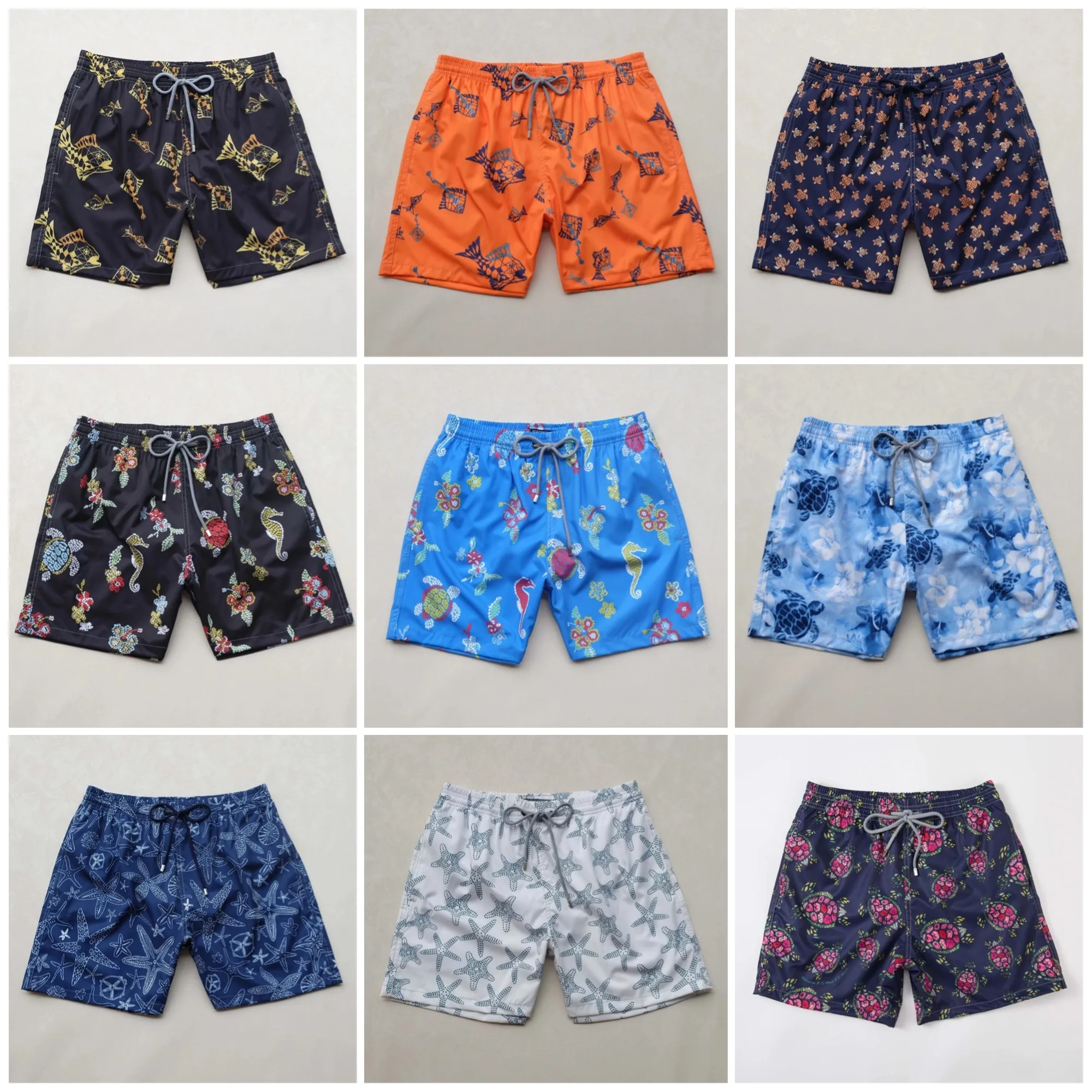 2024 New High Quality Men\'S Beach Quick Dry Board Shorts Turtles Printed Swimwear Surfs Swim Trunks With Inside Net Layer