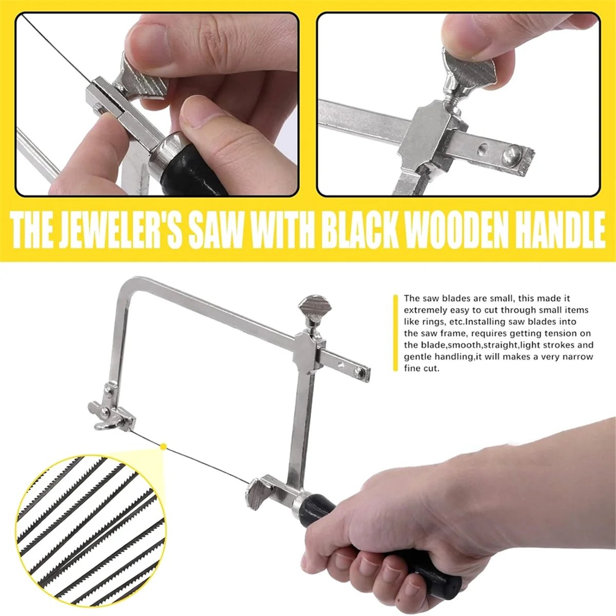 تتضمن مجموعة منشار المجوهرات A79G مشبك دبوس مقعد على شكل حرف V وإطار منشار قابل للتعديل ومقبض ثقب أدوات مجوهرات شفرة المنشار