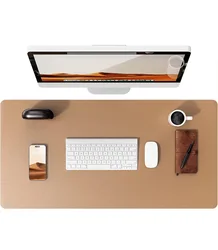 90X43CM Leather Desk Pad Protector, Office Desk Mat, Mouse Pad, Non-Slip PU Leather Desk Blotter, Large Size Laptop Desk Pad