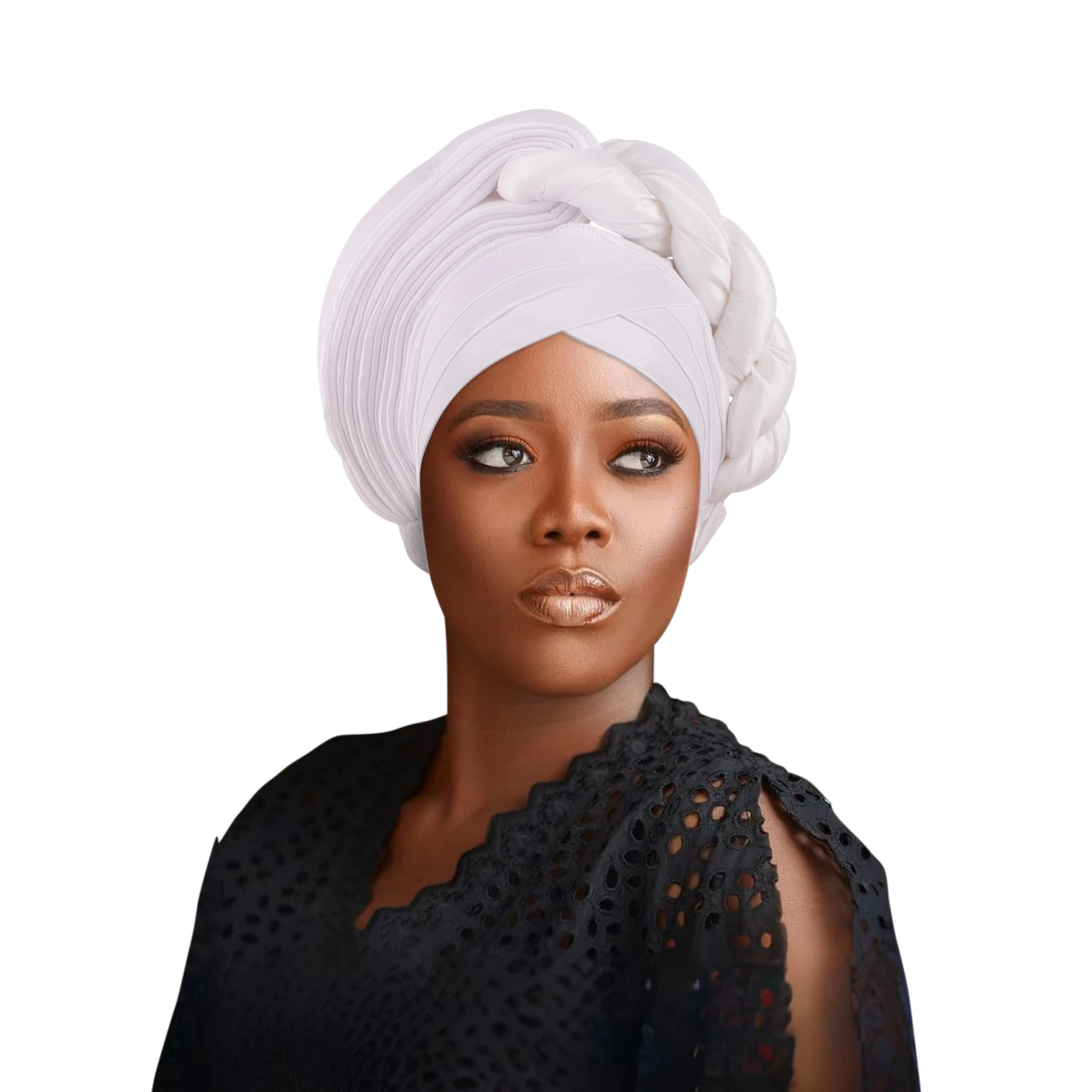 

Кепка с косами для женщин, головной убор Auto Gele, готовый тюрбан Aso Oke, женский мусульманский капот, африканские повязки на голову, высокое качество, свадьба