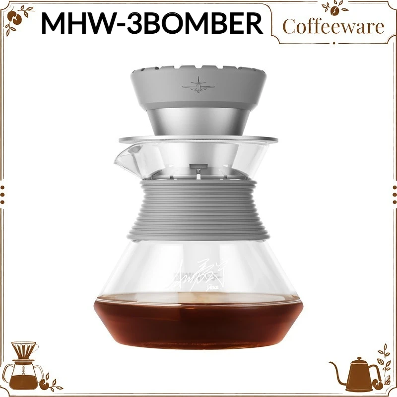 MHW-3ER Pour Over Coffee Server 500ml High Borosilicate Glass Sharing Pot For Home Cafe Bar Manual Coffee Brewing