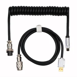 EPOMAKER Puff Aviator Coiled Cable Detachable Mechanical Gaming Keyboard Cable for Mac/Win/Gamers