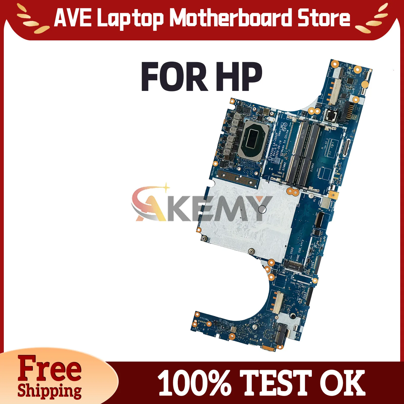 

LA-J202P Motherboard For HP ZBook Fury 15 G7 Laptop Mainboard i5-10400H i7-10850H i9-10885H UMA 100% Tested