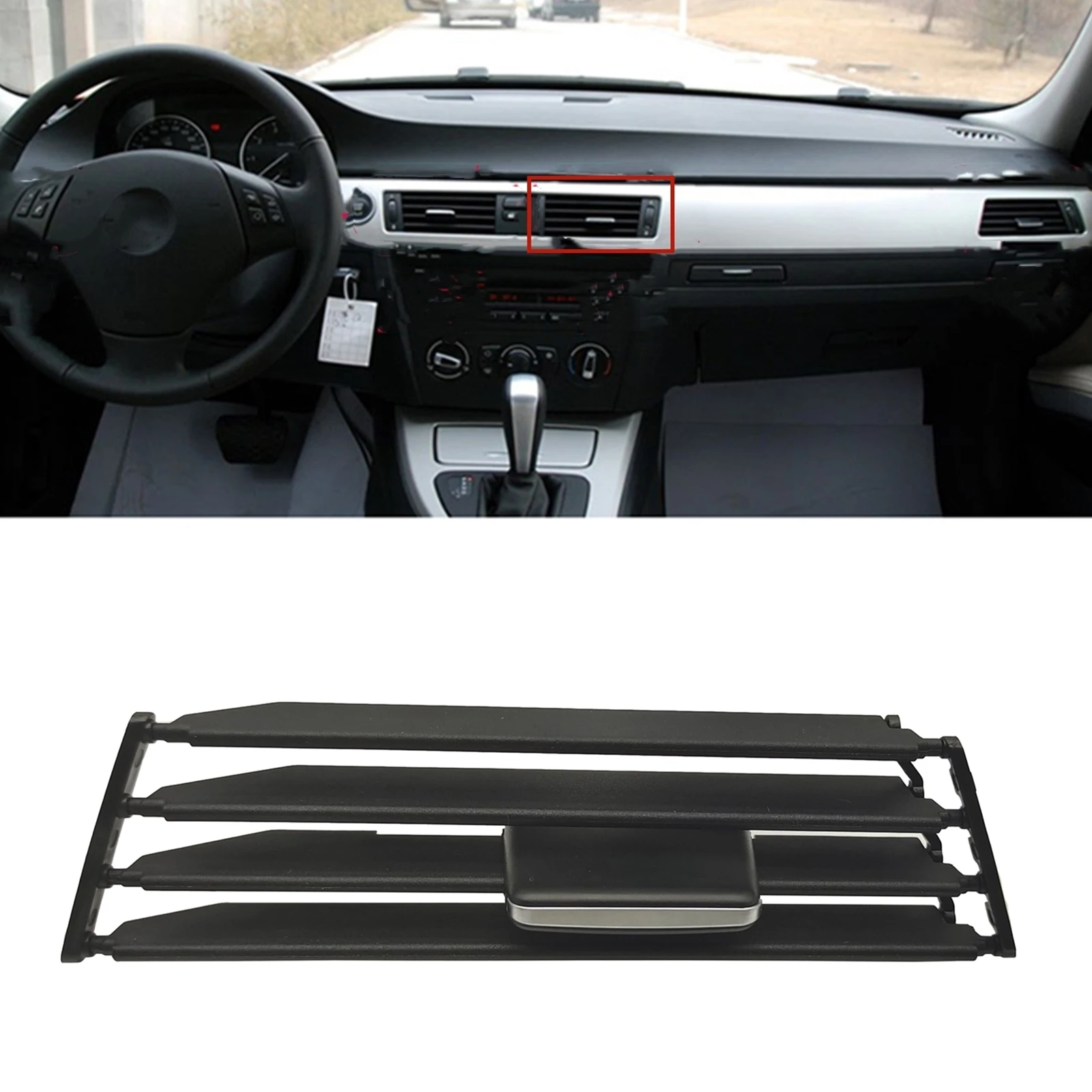 

For BMW E90 E91 E92 E93 3-Series M3 2005-2012 Center Console A/C Air Vent Grille Outlet Conditioning Duct Grill Trim Repair Kit