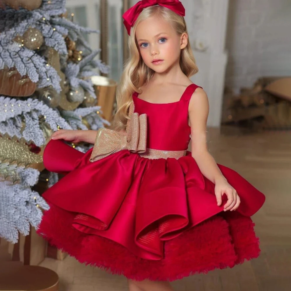 

Summer Girls Sequins Bow Princess Dress for Kids Tulle Birthday Tutu Party Dresses Girl Shoulderless Christmas Evening Prom Gown