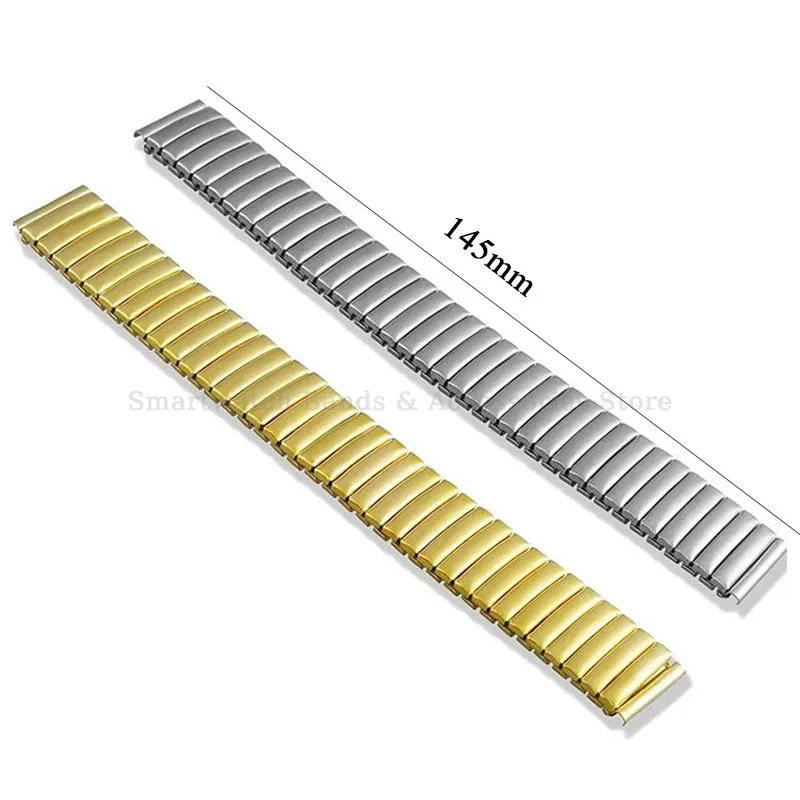 Stainless Steel Elastic Strap 12mm 14mm 16mm 18mm 20mm Metal Stretch Expansion Wrist Band Universal Silver Gold Watch Bracelet