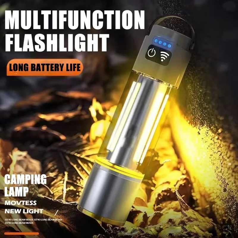 Outdoor Camping Light Portable Lantern Long-range Flashlight Durable Tent Lamp USB Rechargeable Ambient Lights Hanging Lamps