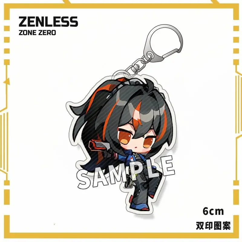 Zenless Zone Zero Acrylic Q Keychain Pendant Style Holder Key Ring for Girl Bag Phone Accessories Jewelry