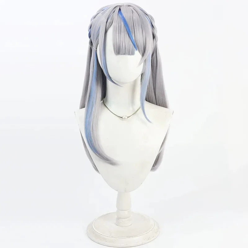 Perruque de Cosplay synthétique Vtuber Amagai Ruka pour fille, cheveux longs argentés, résistants à la chaleur, accessoire de carnaval d'halloween, nouvelle collection