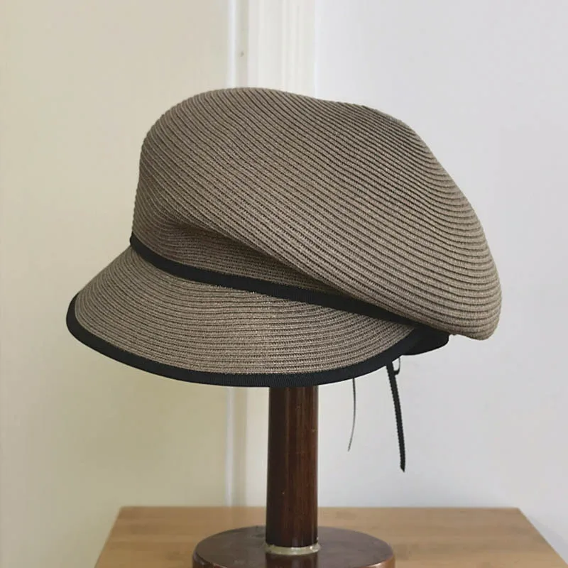 Women Sloping Brim Summer Cap Straw Cap UltrabraiVisor Hats UV Protection Sun Hats Girl Beach hat Ajustable Big Size Newsboy Cap